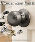 Interior Door Knob Passage Handle For Bedrooms And Bathrooms And Closets, Reversible, Heavy Duty Non Locking Door Hardware