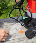 Windproof Spray Nozzle Set For Garden Hose And Sprayer, transparent drift guard covers next to garden sprayer