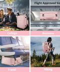 Women Travel Backpack Carry On With Shoe Compartment And Water Bottle Pocket, TSA 15.6 Inch Laptop, Flight Approved, Wet Pocket, Pink