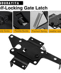 Heavy Duty Self Locking Gate Latch Post Mount For Wood And PVC Fences Durable Metal Gate Lock Hardware, black finish