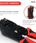 Badass Mini Fit Jr Connector Kit With Quick Crimping Tool And Pin Extractor For Smooth 18 To 24 Awg Wiring Runs, crimping tool detail.