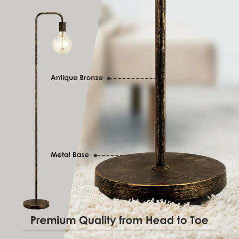 Dope Bronze Industrial Floor Lamp 63 Inch Standing Light With E26 Socket Full Metal ETL Listed Modern Stand Up Lamp