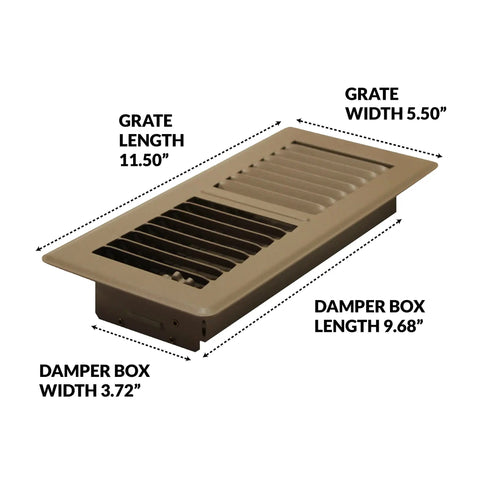 Steel Floor Register Pro Grade 4x10 Inches Painted White Finish Contractor Grade Duct Floor Grate Durable White Powder Coat Fits 4x10 Openings 8 Pack for Easy Replacement and Airflow Control.