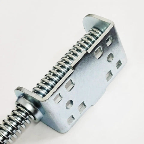Pair Of Heavy Duty Garage Door Plunger Bumpers With Springs Left And Right For Opener System Parts Nine Inch Steel Construction For Durable Service Cable Protection And Smooth Quiet Opening close-up view