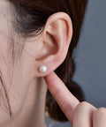 12 Pairs Hypoallergenic Stainless Steel Pearl Stud Earrings For Women Comfortable All Day Wear No Irritation Sensitive Ears Easy Everyday Bling For Work Parties And Gifts white pearl stud on ear