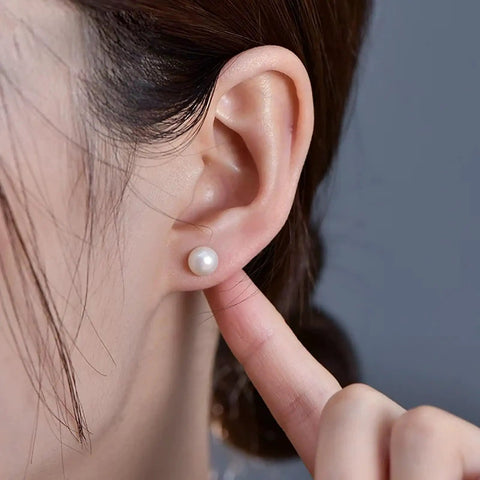 12 Pairs Hypoallergenic Stainless Steel Pearl Stud Earrings For Women Comfortable All Day Wear No Irritation Sensitive Ears Easy Everyday Bling For Work Parties And Gifts white pearl stud on ear