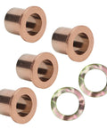 Heavy Duty King Pin Steering Knuckle Bushing Kit With Flanged Spindle Bushing Ready Drop Installation For Precedent Gas 2004 Plus Direct Swap Rock Solid Bronze Build, featuring bronze bushings and washers.