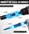 Variety of sizes for 20 Piece Locking Impact Socket Extension Set With Three Inch Six Inch Nine Inch Extension Bars