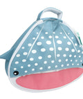 Must Have Big Capacity Regulator Bag For Outdoor Diving With Marine Animal Theme Blue Whale Shark Design Foam Padding Inside External Pocket And Inner Mesh Pockets Durable Polyester Tote For Scuba Gear, front view with visible foam padding and marine theme design.