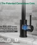 Top Shelf Hella Tough Black Spring Kitchen Faucet Pull Down Sprayer with patented ceramic core for durability and no leaks.
