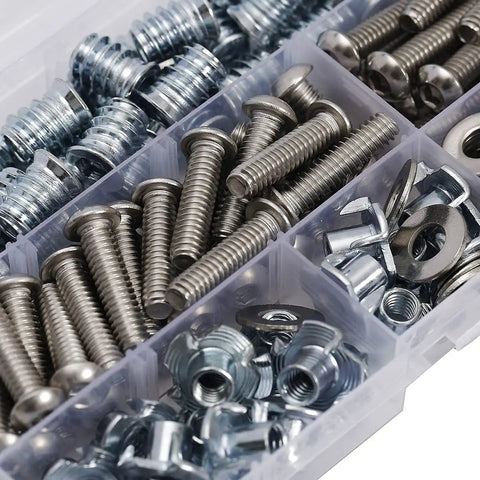 All In One Wood Fastening Kit With One Quarter Twenty Threaded Inserts Tee Nuts Bolts And Washers 40 Threaded Inserts