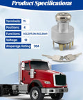 12V 30A Ignition Switch For 4000 And 8000 Series Trucks With 2 Keys, 11 Pin 4 Position Replacement, Drop In Direct Fit