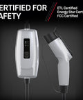 Front view of Go-To Portable Level 1 EV Charger For Home And On The Go 12 Amp 120 Volt NEMA 5 15P Plug J1772 Connector SEV1670