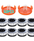 10 Pack AF100 Replacement Spool Line For Black Decker 0.065 Inch 30 Ft Autofeed Weed Eater Spool Refills No Fuss Install Durable Nylon String Compatible With Multiple Models Includes 8 Spools 2 Caps 2 Springs