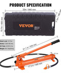 VEVOR 10-Ton porta power kit with orange hydraulic ram and 4.6 ft hose in black storage case