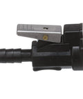 Side view of Deluxe Female Fuel Connector Hose Fitting For Marine Fuel Lines 5 16 Inch Barb Leak Free Connection in black nylon.