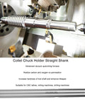 Solid Straight Shank Collet Chuck Holder For Rear Pull Lathe Machining C20 DC08 200L viewed in a machine setup with cutting tools.