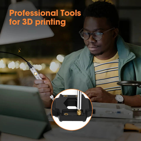Professional working with Heat-Set Insert Tips For Threaded Inserts M2 To M6 No-Fuss Soldering Iron Tips For 3D Printing
