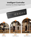 32 Inch Electric Standing Desk With Adjustable Height From Sitting To Standing, Sit Stand Workstation controller and presets