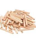 Pile of Wood Dowel Pins 3/8 Inch By 4 Inch Straight Fluted Dowels For Crafts, Furniture, And DIY Projects