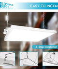4Ft Led Linear High Bay Shop Light Offering 300W Output And Slick Dimmable Controls Features Smart Motion Sensor for easy installation.