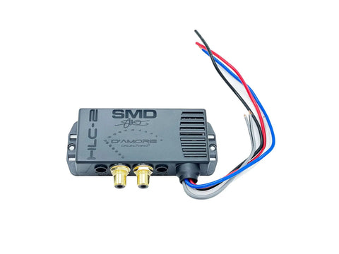 Active High Level Converter HLC 2 For Car Audio Bridge Factory Radio To Aftermarket Amps With 40V RMS Input shown with wires and connectors