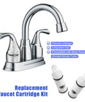Value 3 Pack Faucet Cartridge Replacement Kit Compatible With 1224 And 1224B Two Handle Faucets And Tub Showers, shown with chrome faucet setup