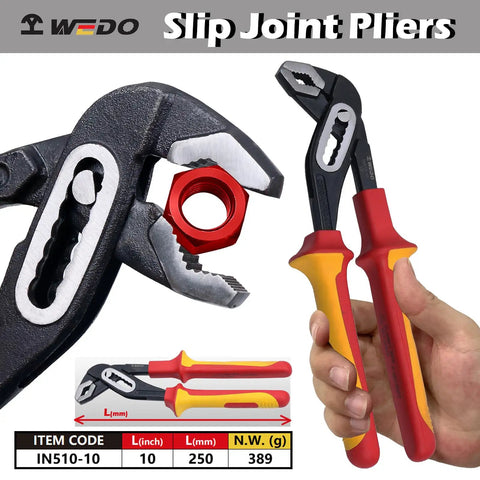 VDE 1000V Insulated Tools Set 42Pcs, slip joint pliers with red and yellow grips