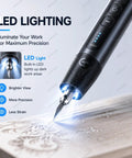 Cordless Ultrasonic Cutter Knife With LED Light illustrating enhanced precision with bright LED in use on intricate wooden design