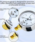 2.5 Inch Diaphragm Pressure Gauge For Low Pressure Gas And Vacuum Micro Precision With Radial Mount NPT 1/4 Inlet 0-10 PSI