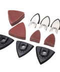 106 Piece Oscillating Tool Sanding Pads Kit For Wood Metal Gypsum With 6 Finger Sanding Pads And 100 Sandpaper Sheets displayed