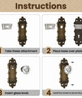Installation guide for Antique Bronze Dummy Door Knobs Two Pack With Crystal Glass Interior Handles For Hallway Pantry And Closet Doors Old School Vintage Vibe Easy Install And Durable Antique Hardware For Home.