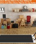 Industrial Strength Appliance Sliders With Pull Straps 49 X 30 Inch Furniture Glide Mat on hardwood floor with pull handles.