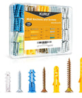 Plastic Drywall Anchors And Screw Assortment Kit Featuring Four Essential Sizes For Dead Nuts Secure Mounting With A Tough As Nails Grip.