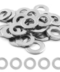 Stainless steel flat washers, M12 size: inner 12mm, outer 24mm, 2.5mm thick, 50 pcs