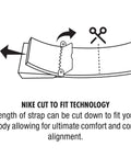 Diagram showing cut-to-fit feature for Mens Golf Belt Set Three Pack Web Belts With Adjustable Cut To Fit Up To 42 Inches, 38mm wide.