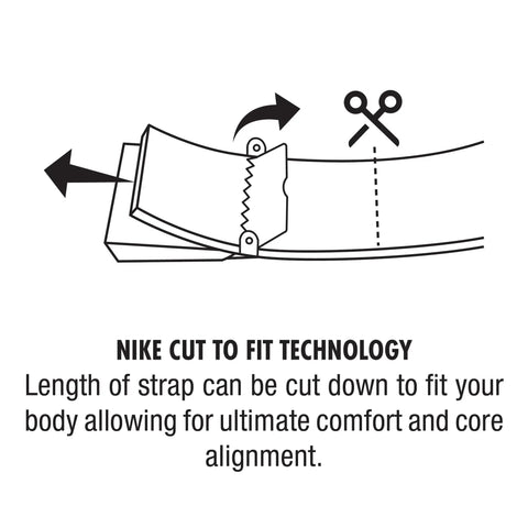 Diagram showing cut-to-fit feature for Mens Golf Belt Set Three Pack Web Belts With Adjustable Cut To Fit Up To 42 Inches, 38mm wide.