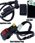 Complete ATV Wiring Harness Kit With Beefed Up CDI Ignition Coil Solenoid Relay Spark Plug Set for ATVs and go-karts