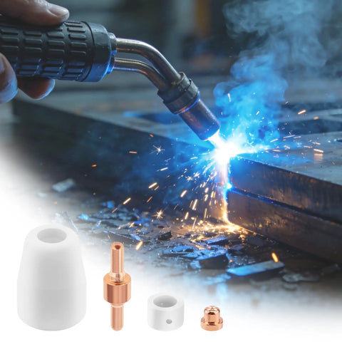 60 Piece PT31 Plasma Cutter Consumables Kit For PT31 JG40 LG40 Torches With Shield Cups Nozzles