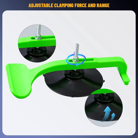 Heavy Duty Suction Cup Clamp Set For Car Convertibles And Windshields, 6 Pack Glass Repair Kit with adjustable green handle and suction pad