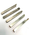 Heavy Duty Five Piece 4X4MM Carbide Lathe Cutter Bits, showing alloy turning bits with various cutting angles for precision use.