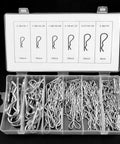 Cotter Pin Set 150 Pieces In 6 Sizes 1.98mm To 3.96mm For PTO Shafts Mowers Trailers And Farm Equipment in plastic case