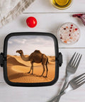 Desert Sand Camel Double Layer Bento Box With Spoon Portable Insulated Lunch Container For Work Travel And Camping Leak Proof