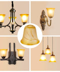 Amber Glass Lampshade Replacement For Industrial Table Lamps, One And Five Eighths Inch Fitter, Durable Shade Fits Most Brand Fixtures, Easy Install, Warm Vintage Glow Lighting Accessory in various settings