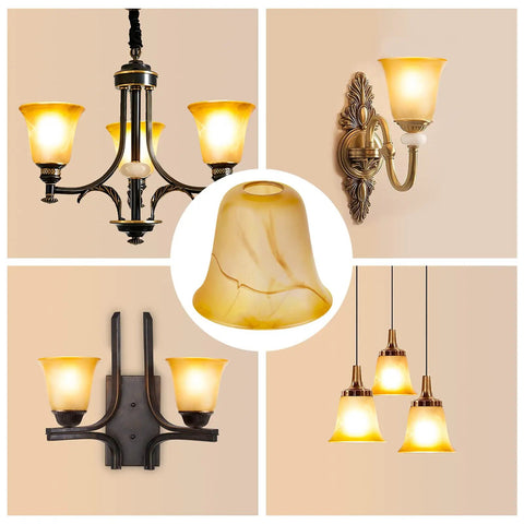 Amber Glass Lampshade Replacement For Industrial Table Lamps, One And Five Eighths Inch Fitter, Durable Shade Fits Most Brand Fixtures, Easy Install, Warm Vintage Glow Lighting Accessory in various settings