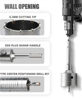 No Nonsense Heavy Duty 1.5 Inch Concrete Hole Saw With SDS Plus Shank And Four Inch Extension Rod, showcasing cutting tip and shank.