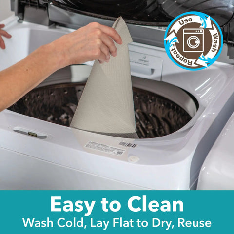 Person washing Go To Non Adhesive Shelf Liner For Cabinets And Drawers Easy Install Non Slip Drawer And Pantry Liner Gray 12 Inch