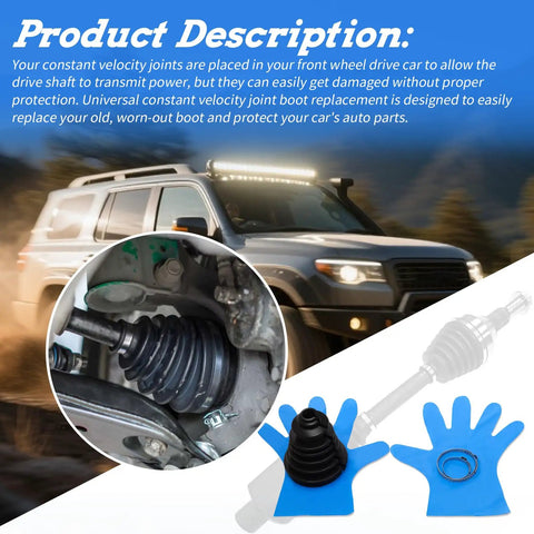 DIY Split CV Boot Repair Kit For Front Wheel Drive Cars, Universal Boot Replacement For 18 to 25mm Shafts And 95 to 116mm Joints, Easy Install, Rugged Protection For CV Joint System on front CV axle