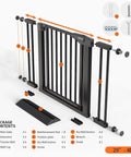 Mom Approved Baby Gate For Stairs And Doorways Fits 26 To 40 Inch Openings No Drilling Auto Close Safety Gate For Kids And Pets Pressure Mounted Easy To Install product contents layout