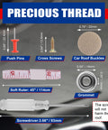 90Pcs Car Roof Headliner Repair Button Pins Kit With Installation Tool Universal Snap Rivets For Interior Ceiling Fixing Beige, components displayed with measurements